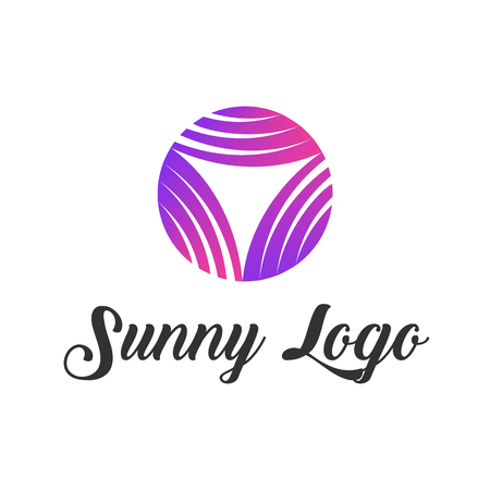 Colorful template Circle with lines symbol for logo or icon designのイラスト素材