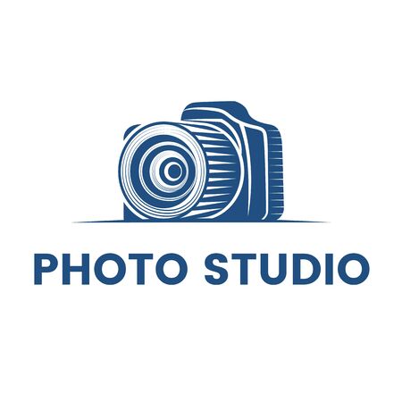 Vector logo design for photo studio. Photo or video camera symbolのイラスト素材