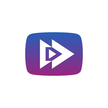 Play button logo design. Arrow sign or application iconのイラスト素材