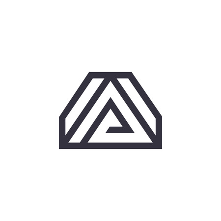 Abstract Letter A logo design vector illustrationのイラスト素材