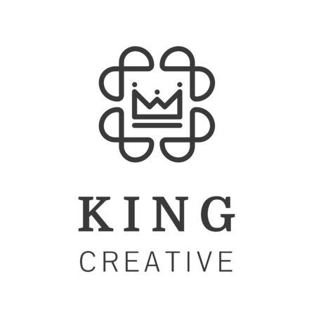 Geometric vintage crown abstract logo design vector templateのイラスト素材