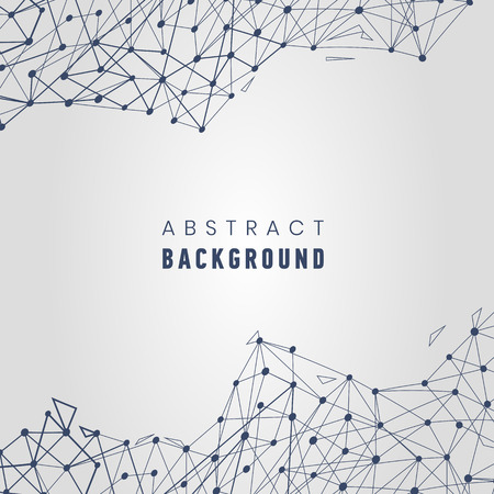 Abstract background template geometric simple vector illustration. Lines and dots minimalistic pattern.のイラスト素材