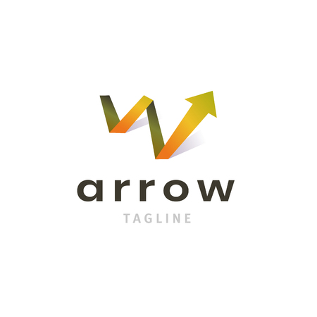 Growth logo with arrow up for success business identity isolated on white background. Modern company symbol.のイラスト素材