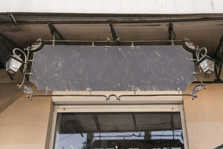 Beautiful metal forget signboard with lanternの写真素材