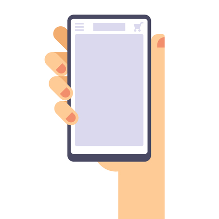 Online shopping flat posterのイラスト素材