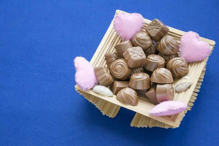 Sweet candies collection in cute decorated boxの写真素材