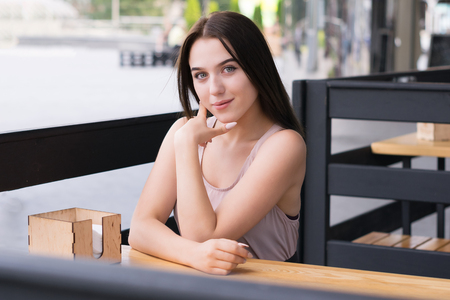 Gorgeous lady with natural makeupの写真素材