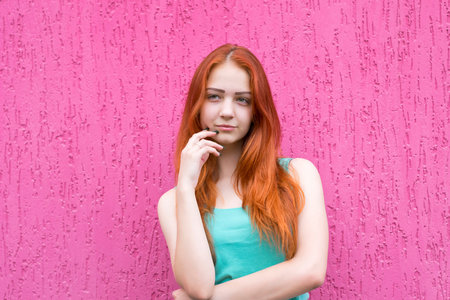 Attractive red hair girl