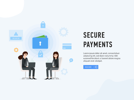 Secure payments web site page posterのイラスト素材