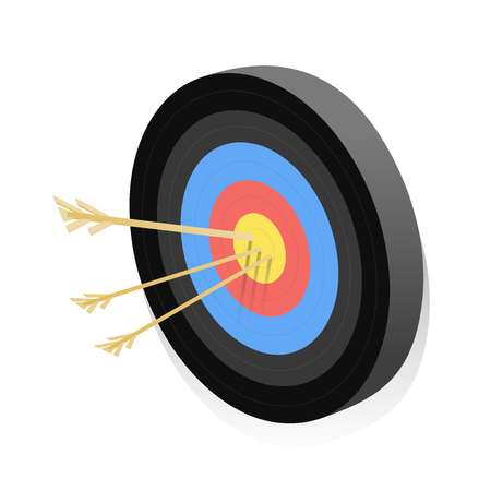 Dartboards with arrows isometric vector illustrationのイラスト素材