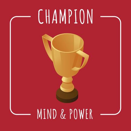 Champion banner design template. Mind and power vector concept with text space.のイラスト素材