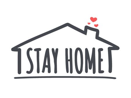 Stay home  template. Quarantine, self isolation during global pandemic Coronavirus covid-19.のイラスト素材