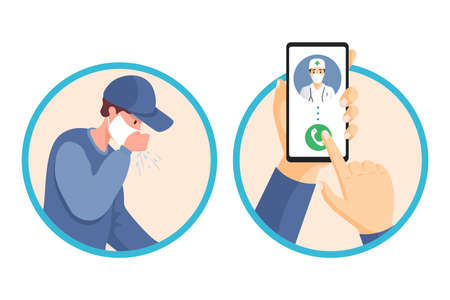 Call doctor vector flat banner designのイラスト素材