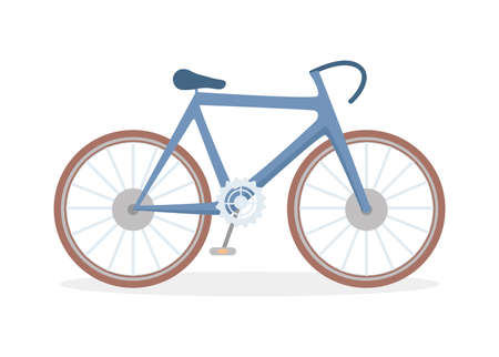 Classic bicycle vector flat illustration isolated on white background. Full-suspension mountain bike.のイラスト素材