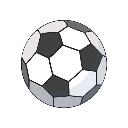 Soccer ball or football ball vector flat illustration isolated on white background. Sports equipment for active lifestyle.のイラスト素材