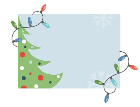 Happy New Year and Merry Christmas invitation card template. Christmas eve and winter holidays poster design.のイラスト素材