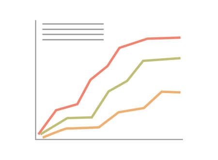 Abstract financial chart with uptrend line graph vector flat illustration. Political election results.のイラスト素材
