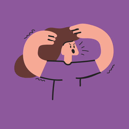 Woman with hands raisedのイラスト素材