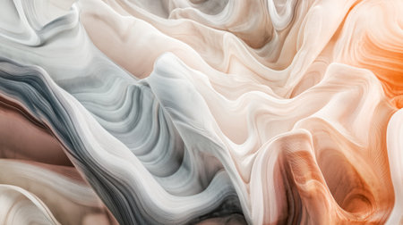 High-resolution close-up of an abstract background with flowing lines and soft, pastel colors, creating a serene and calming visual experience.の素材