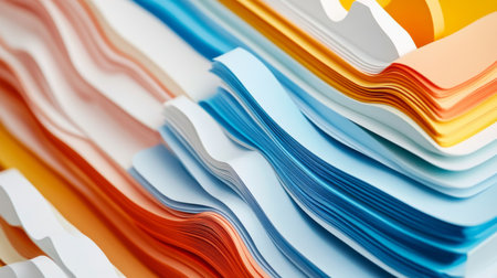 A close-up of a D stacked column graph with multiple layers and segments, illustrating a breakdown of data into sub-categories with clear visual differentiation.の素材