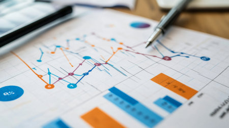 A close-up of a medical chart with a heartbeat graph and associated health metrics, illustrating the importance of monitoring heart health in patient care.の素材
