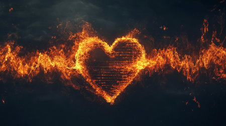 A conceptual graphic showing a heart wave merging with sound waves, illustrating the connection between heartbeats and sound in a creative visualの素材