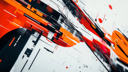 Close-up of a modern graphic with abstract elements and dynamic compositions, highlighting innovative design techniques and creative aesthetics.の素材