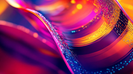 Close-up of a vibrant, modern graphic design featuring dynamic shapes and bright colors, perfect for digital media and creative projects.の素材