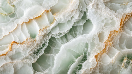 Abstract marble background in shades of green and white, with swirling textures and intricate vein details, giving a sense of natural eleganceの素材