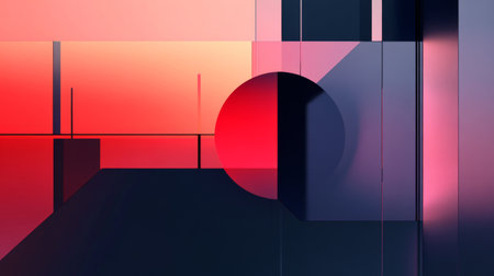 Detailed shot of a sleek, abstract graphic with geometric patterns and gradients, showcasing a professional and contemporary visual style.の素材