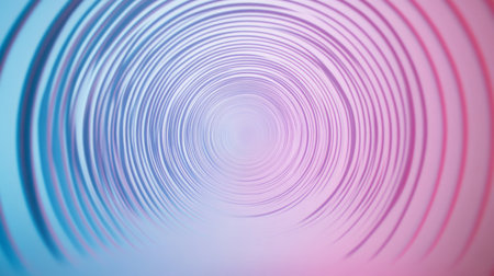An elegant arrangement of concentric circles made up of thin, delicate lines, creating a hypnotic effect against a soft pastel backgroundの素材