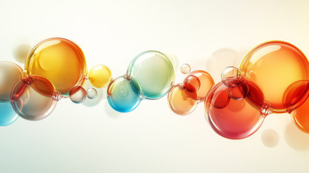 A bubble chart with multicolored, semi-transparent circles of varying sizes, set against a simple light background, creating a playful, informative visualの素材