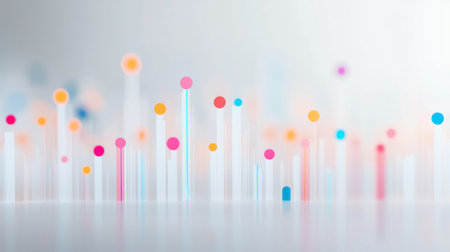 A professional scatter plot with data points representing business metrics, set against a soft gray background, conveying analytical insights and trendsの素材