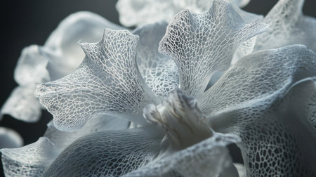 A close-up of a delicate orchid with intricate patterns and soft, translucent petals, showcasing its exotic beauty and elegance.の素材