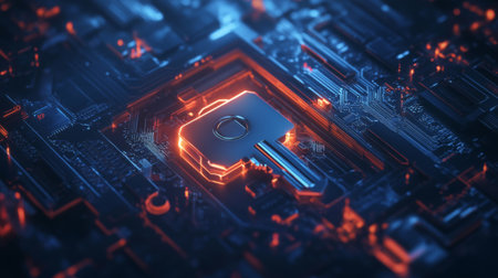 A conceptual image of a digital key inserted into a computer lock, symbolizing secure access to digital systems and information.の素材