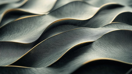 A close-up of interwoven line patterns in metallic silver and gold, on a dark textured background, conveying a sense of sophistication and modern designの素材