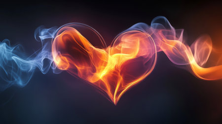 A glowing heart wave pattern flowing through a gradient background, capturing the essence of life and vitality in a visually striking designの素材