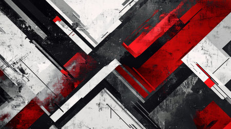 An abstract background with geometric shapes and sharp angles, using contrasting colors and patterns to create a modern and edgy visual effect.の素材