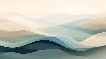 A minimalistic abstract background with soft pastel colors blending seamlessly, evoking a serene and calming atmosphere with gentle curves and gradients.の素材