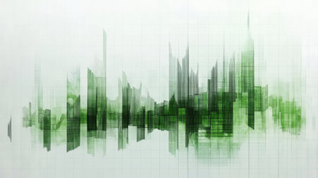 A financial bar chart showing comparison of investment returns, with green bars rising sharply to symbolize growth, displayed against a white background with grid lines.の素材