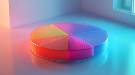 A clear, colorful pie chart illustrating the distribution of a company's operating costs, with each segment labeled and a slight D effect for added depth.の素材
