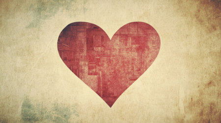 A dynamic heart waveform overlaid on a faint background of medical equipment, symbolizing the interplay between technology and human healthの素材