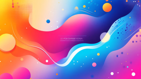 An abstract background with a burst of colors and dynamic shapes, capturing a vibrant and energetic essence, ideal for adding excitement to visual content.の素材