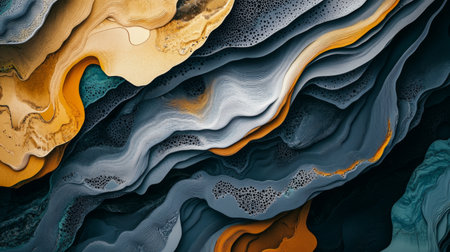 A textured abstract background with intricate patterns and layers, incorporating a mix of colors and shapes to create depth and visual interest.の素材