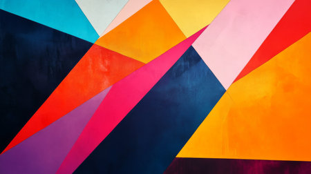 An artistic abstract background featuring geometric shapes and bold, contrasting colors, providing a contemporary and eye-catching backdrop.の素材