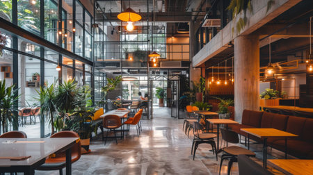 A modern coworking space bustling with activity, catering to the dynamic needs of contemporary business professionals.の素材