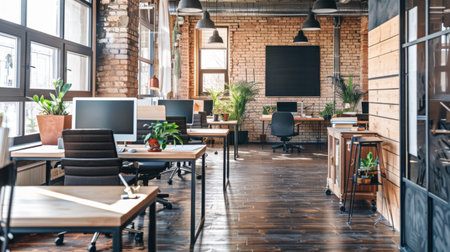 A modern office space with sleek wireless technology, showcasing the efficiency and connectivity of a cutting-edge business environment.の素材