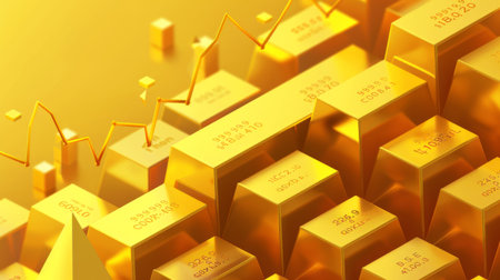 An infographic presenting key statistics and trends in the gold market, aiding investor understandingの素材