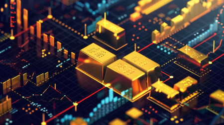 An infographic presenting key statistics and trends in the gold market, aiding investor understandingの素材