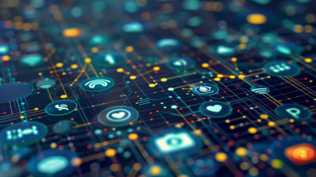 Social Media Circles modern Networkの素材